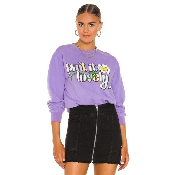 Sami Ryan sweatshirt 'isn't it lovely"purple crewneck - Picture 1 of 8